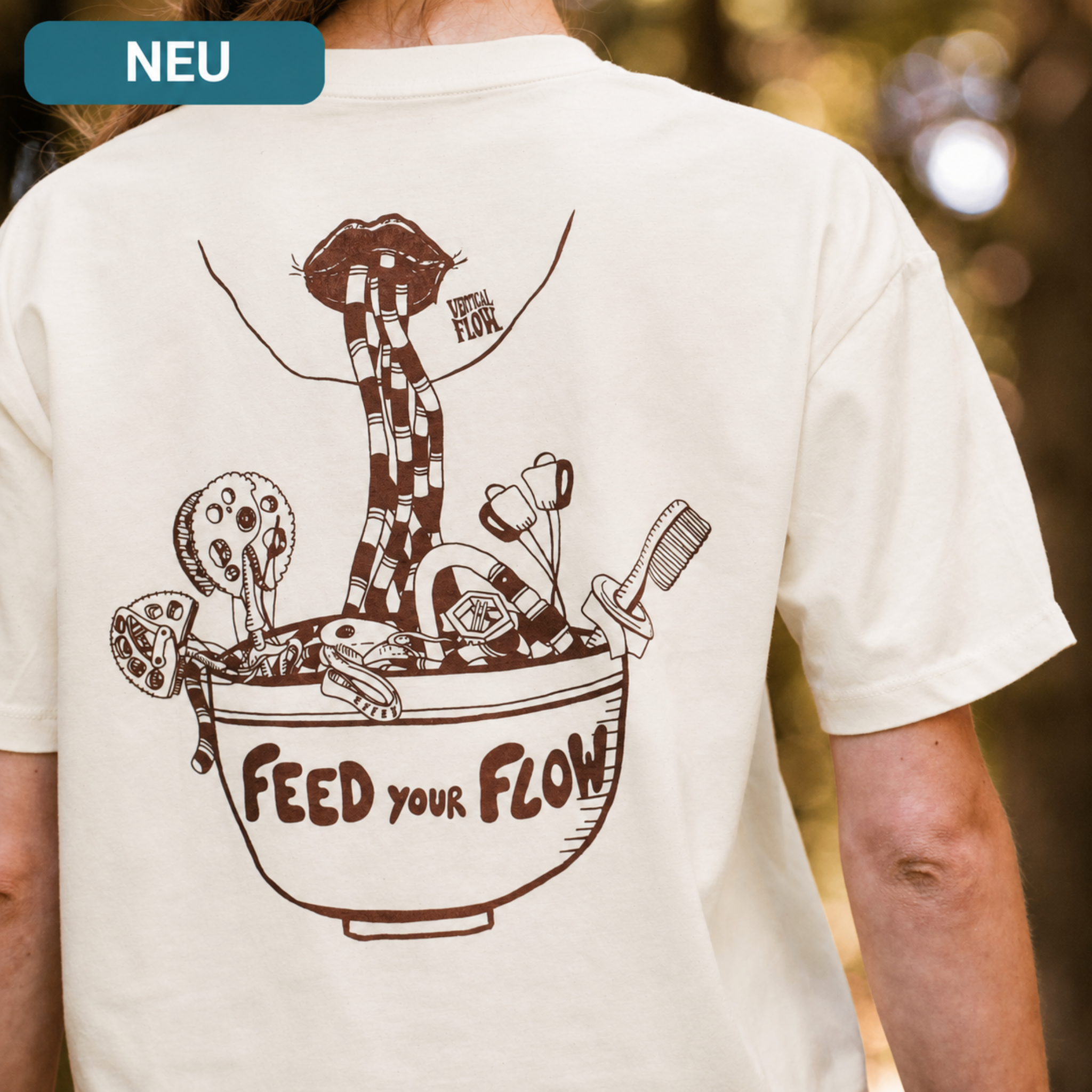 Feed your Flow Cropped T-Shirt aus Bio-Baumwolle für Damen