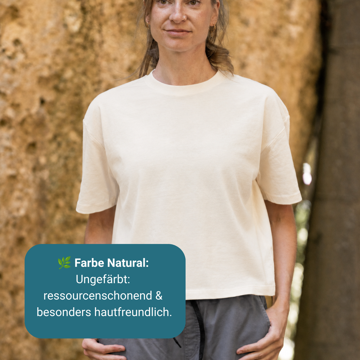 Feed your Flow Cropped T-Shirt aus Bio-Baumwolle für Damen
