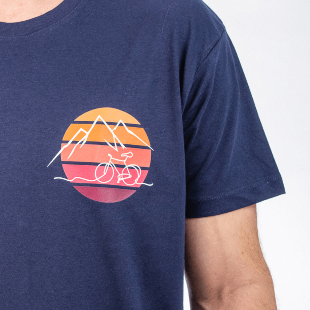 Retro cycling climbing shirt made of organic cotton for men