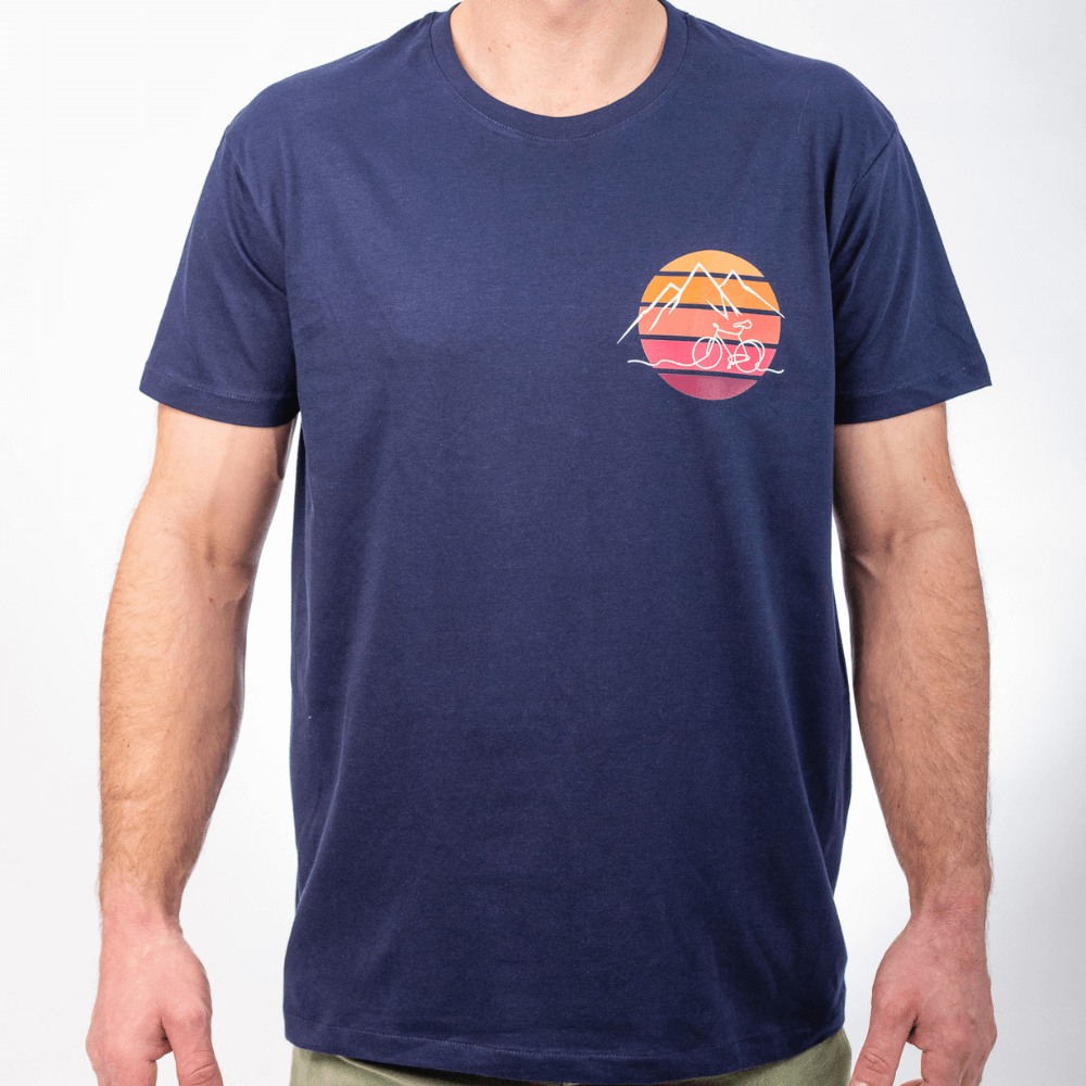 Retro cycling climbing shirt made of organic cotton for men