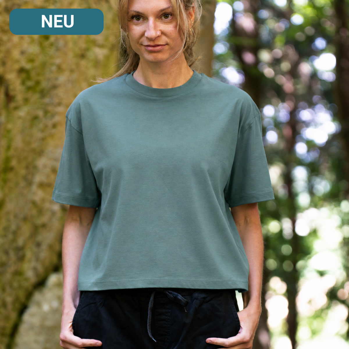 Feed your Flow Cropped T-Shirt aus Bio-Baumwolle für Damen